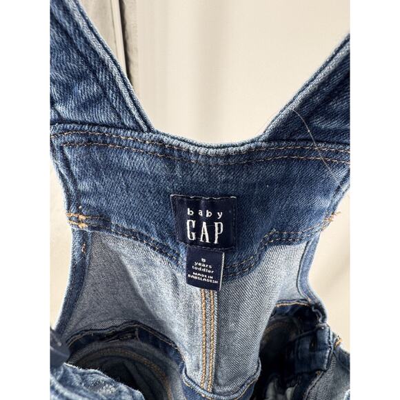 GAP Girls Medium Wash Skinny Leg Overalls Size 5 Years - Picture 3 of 5